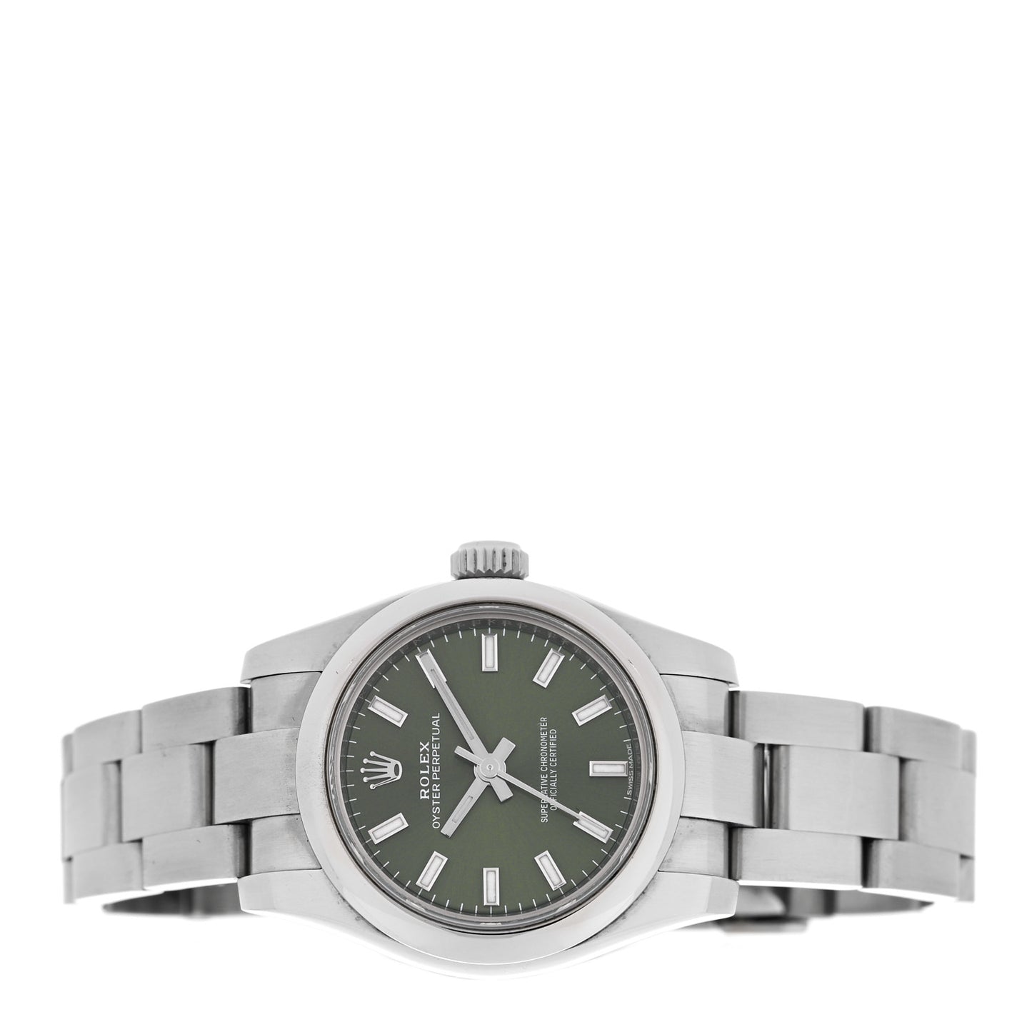 Stainless Steel 26mm Oyster Perpetual Watch Olive Green 176200