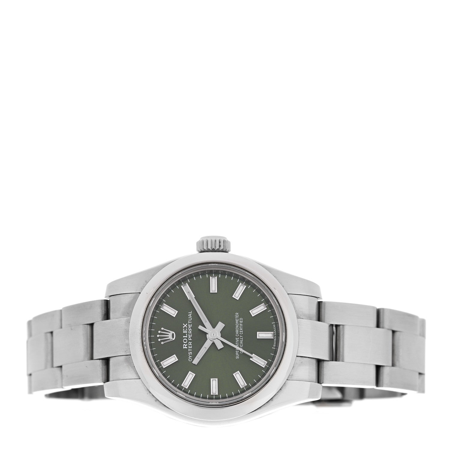 Rolex Stainless Steel 26mm Oyster Perpetual Watch Olive Green 176200 2 of 4