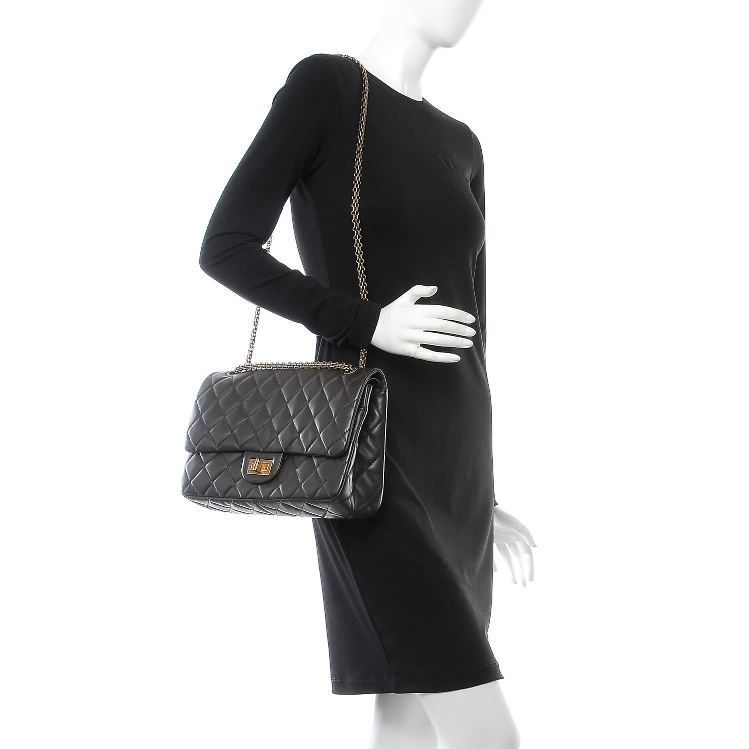 Chanel Lambskin Quilted 2.55 Reissue 227 Flap Dark Khaki 3 of 9