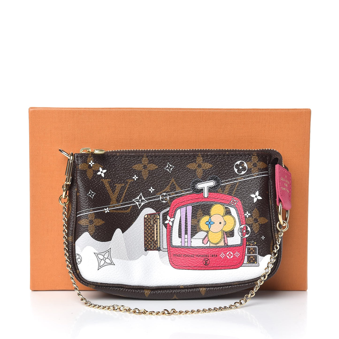 Monogram 2019 Christmas Animation Mini Courchevel Pochette Accessories Fuchsia