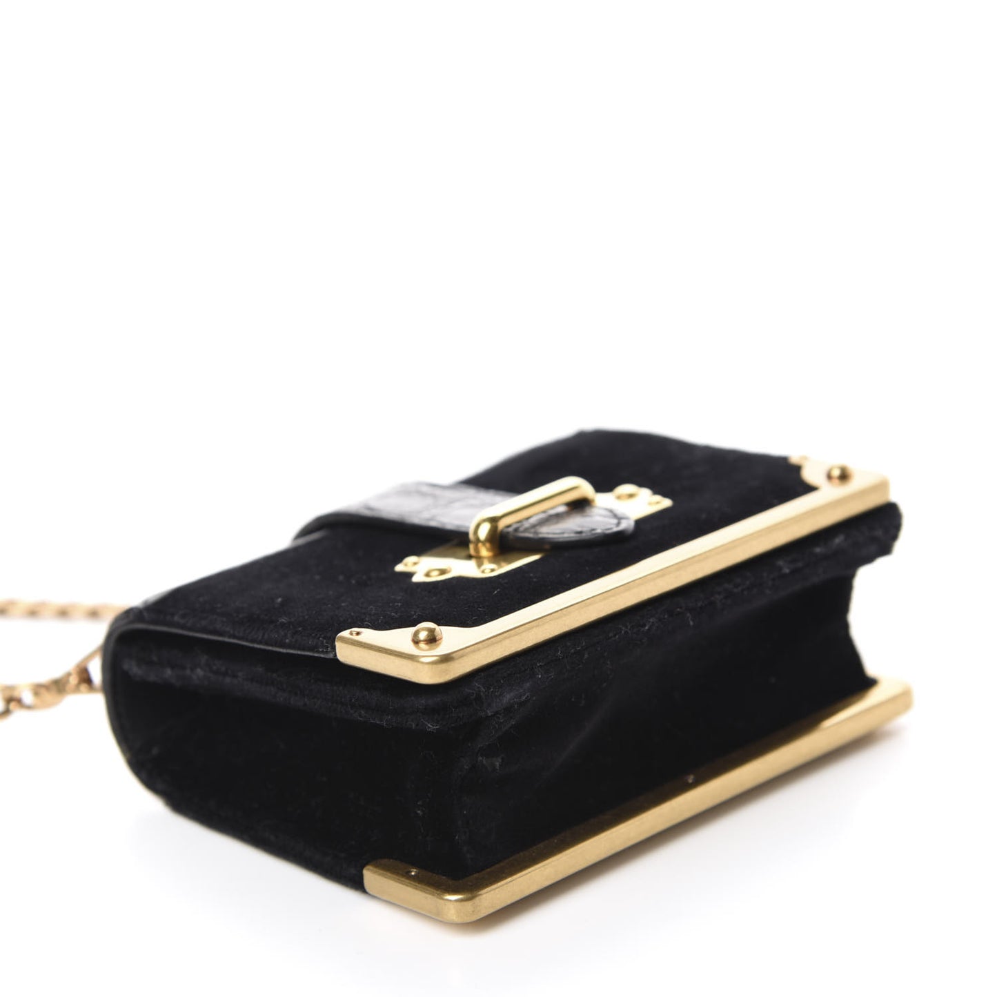 Velvet Crocodile Micro Cahier Bag Black