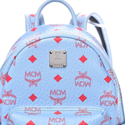 MCM Visetos Mini Stark Backpack Light Blue Red 9 of 11