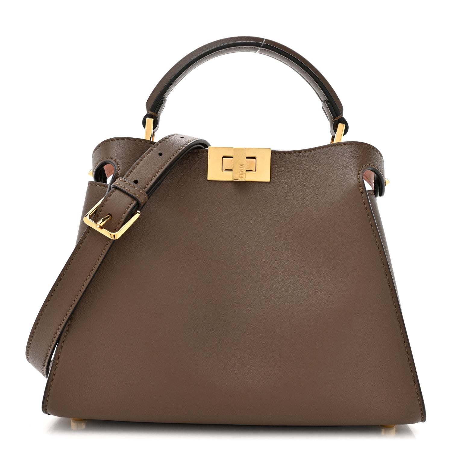 Fendi Vitello Tahiti Burro Bi-Color Medium Peekaboo Iconic Essentially Satchel Maya Camelia Confetto 1 of 11