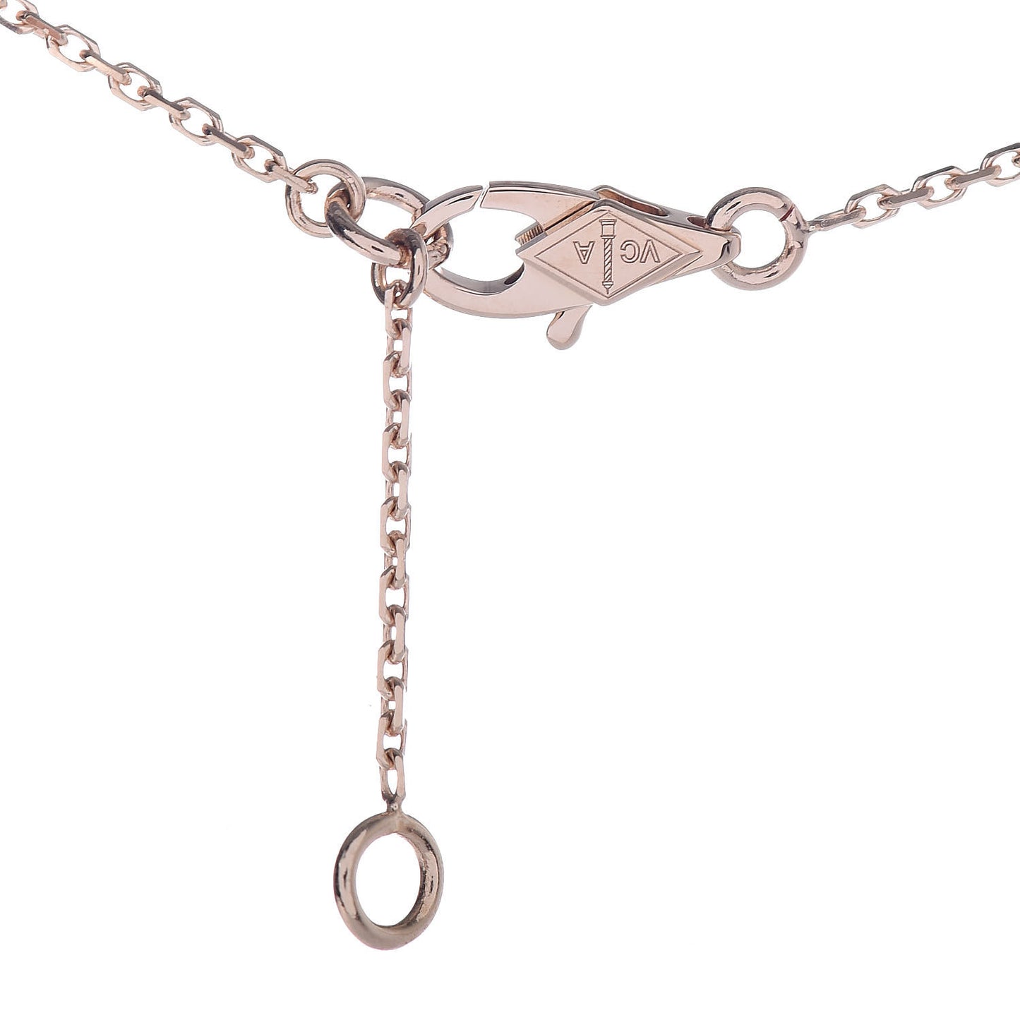 18K Rose Gold Carnelian Sweet Alhambra Heart Pendant Necklace