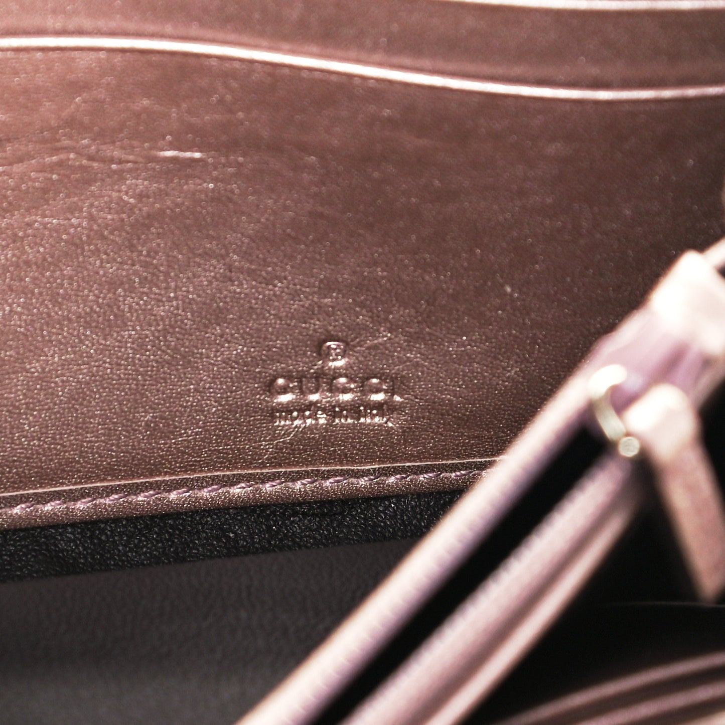 Metallic Soft Microguccissima Sukey Continental Wallet Dark Cipria