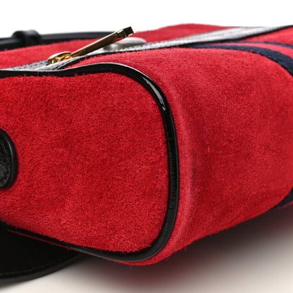 Gucci Suede Small Ophidia Belt Bag 95 38 Hibiscus Red 9 of 11