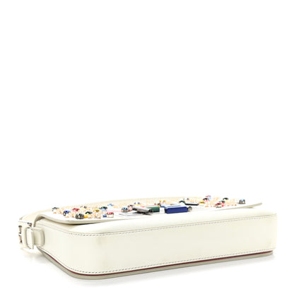 Fendi Vitello Dolce Crystal 3Baguette Shoulder Bag White Multicolor 4 of 11