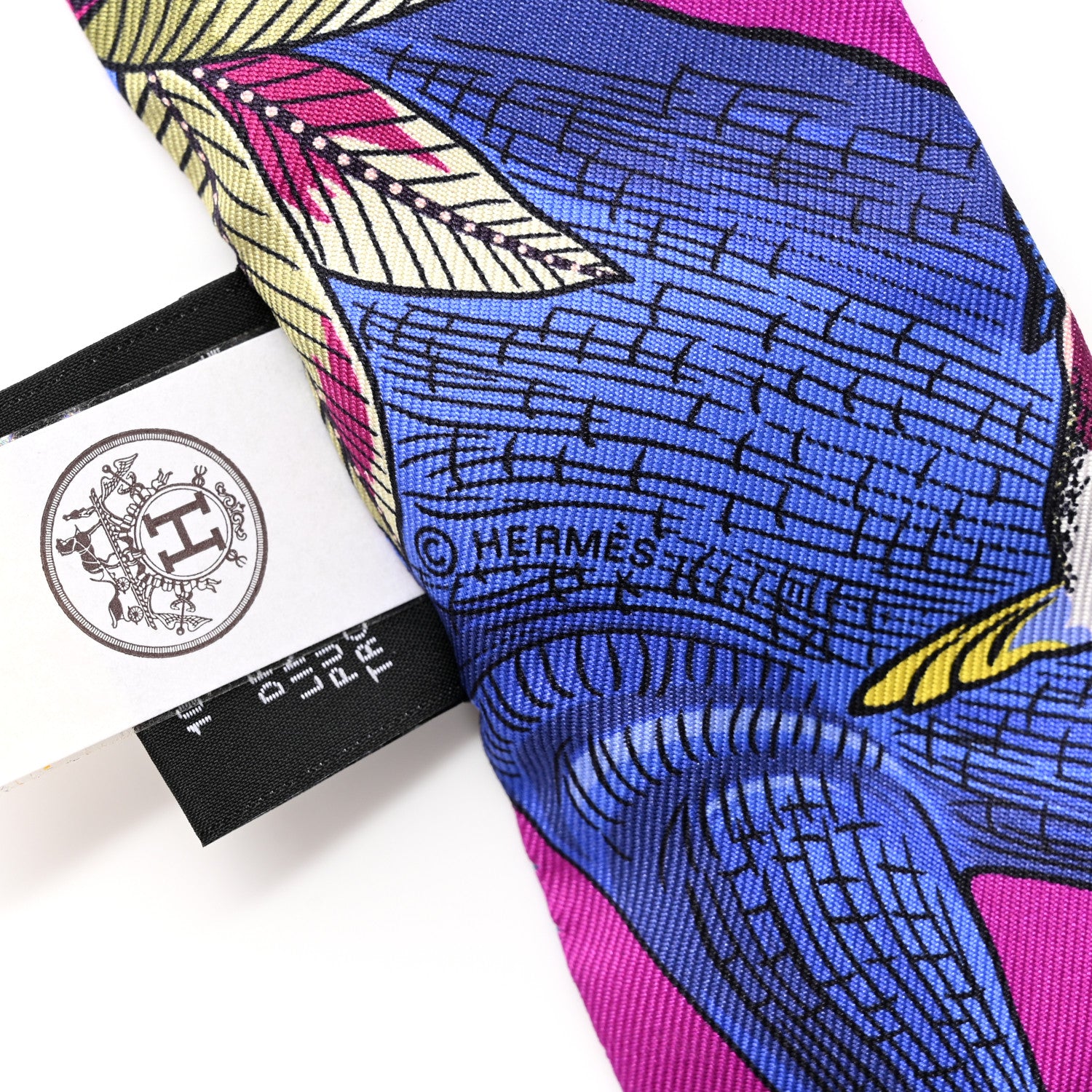 Hermes Silk Tree Of Song Twilly Fuchsia Bleu Rouge 4 of 5