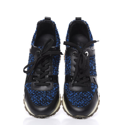 Louis Vuitton Calfskin Tweed Run Away Sneakers 37.5 Blue 5 of 10