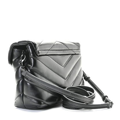Saint Laurent Calfskin Y Quilted Monogram Toy Loulou Crossbody Bag Black 3 of 10