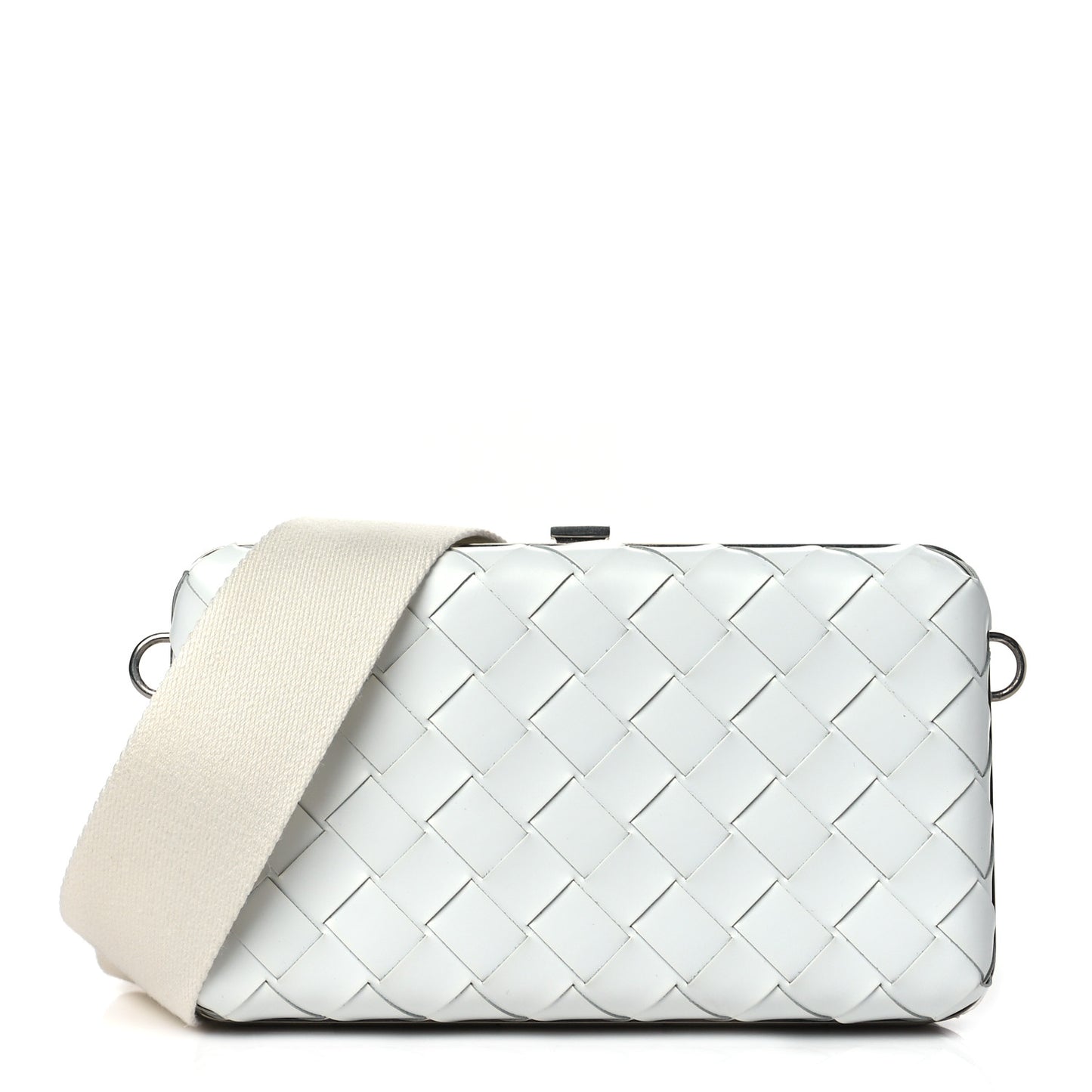 Spazzolato Intrecciato Mens Crossbody Messenger Bag Bianco