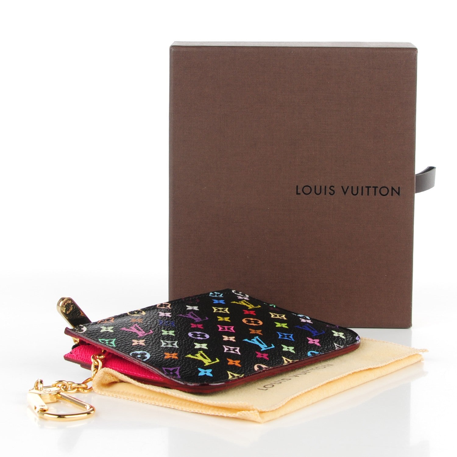 Louis Vuitton Monogram Multicolor Key Pouch Black Grenade 4 of 7