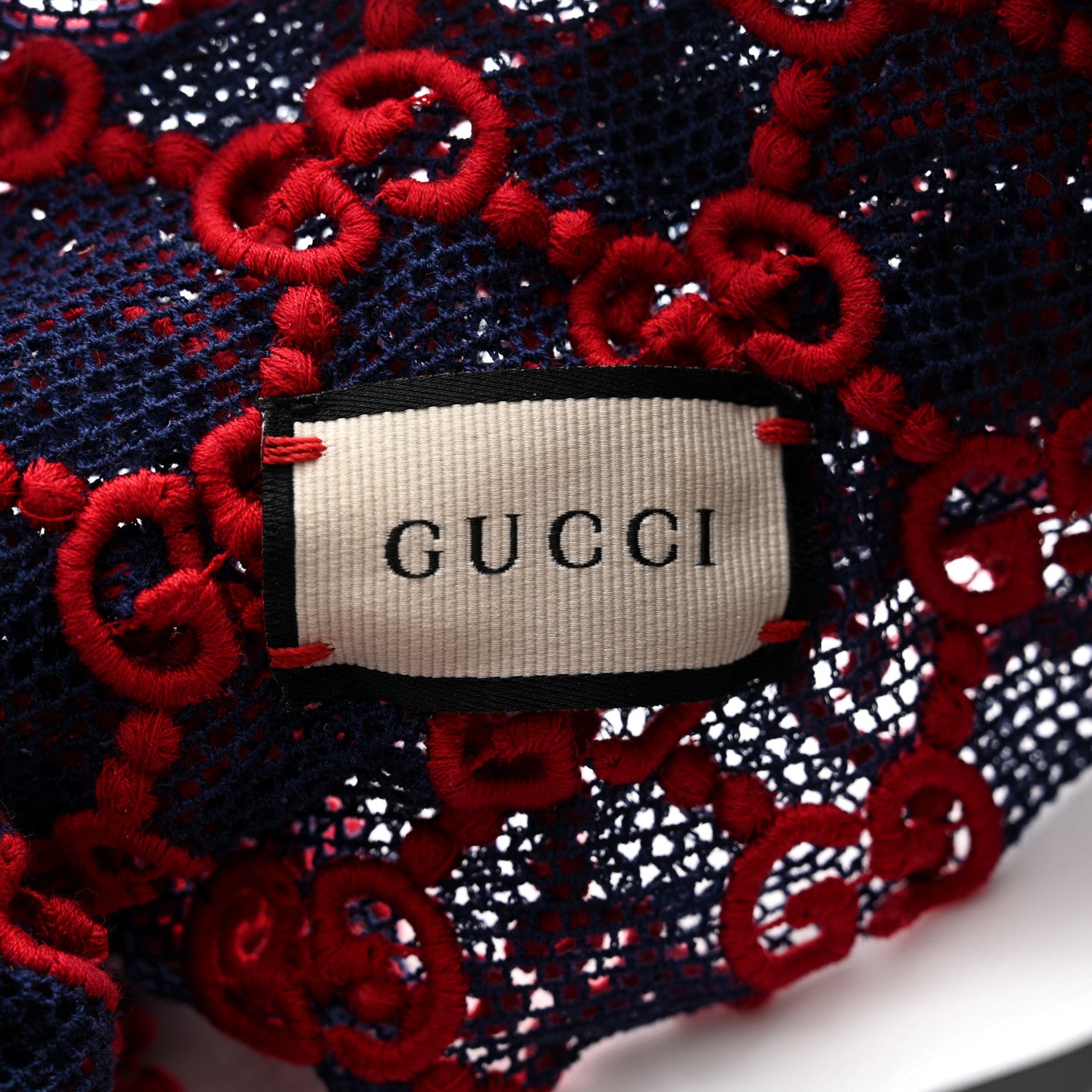Gucci Cotton Embroidered GG Blend Headband M Blue Red 10 of 10