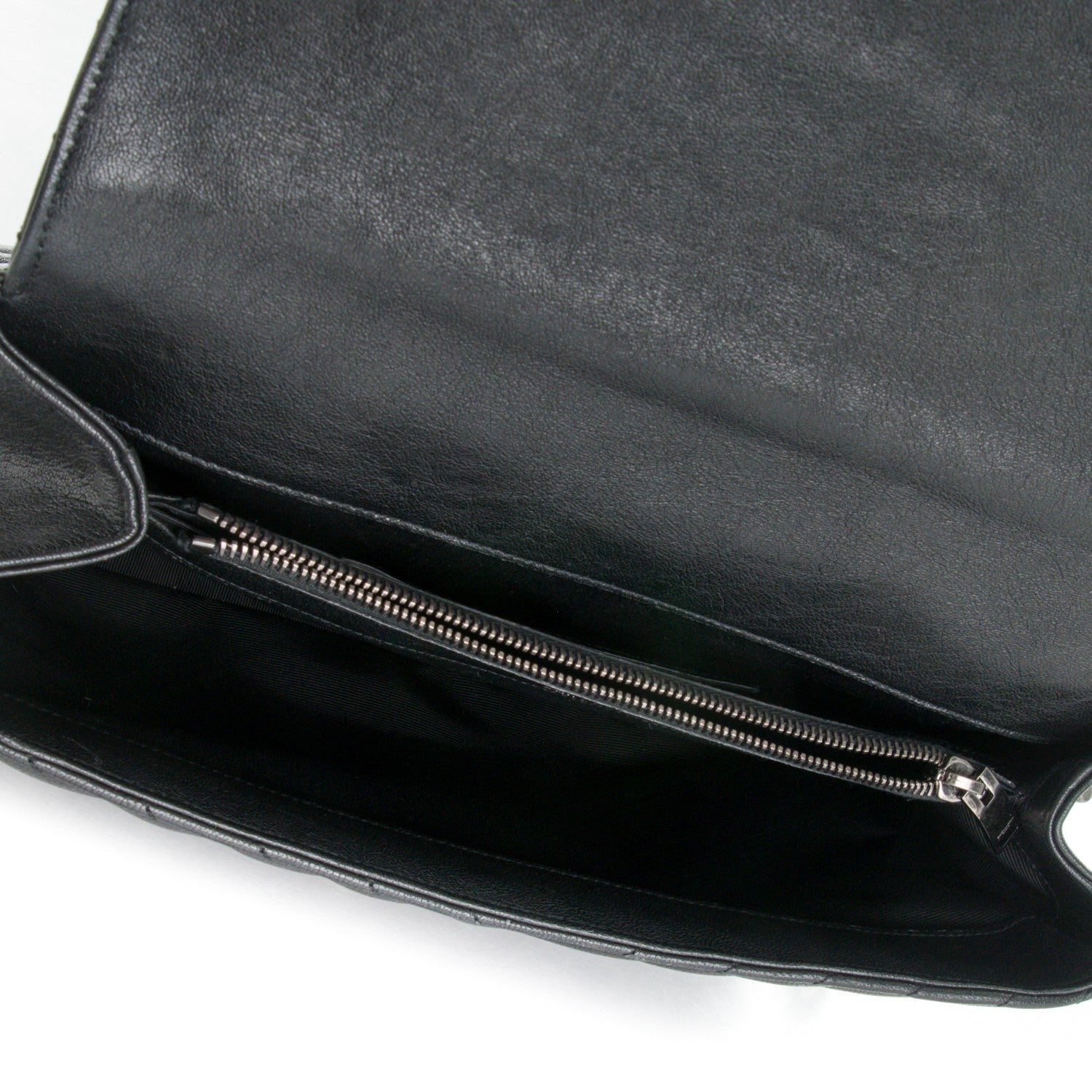 Saint Laurent Sheepskin Matelasse Chevron Monogram Large College Satchel Black 5 of 8