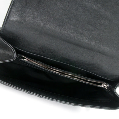 Saint Laurent Sheepskin Matelasse Chevron Monogram Large College Satchel Black 5 of 8