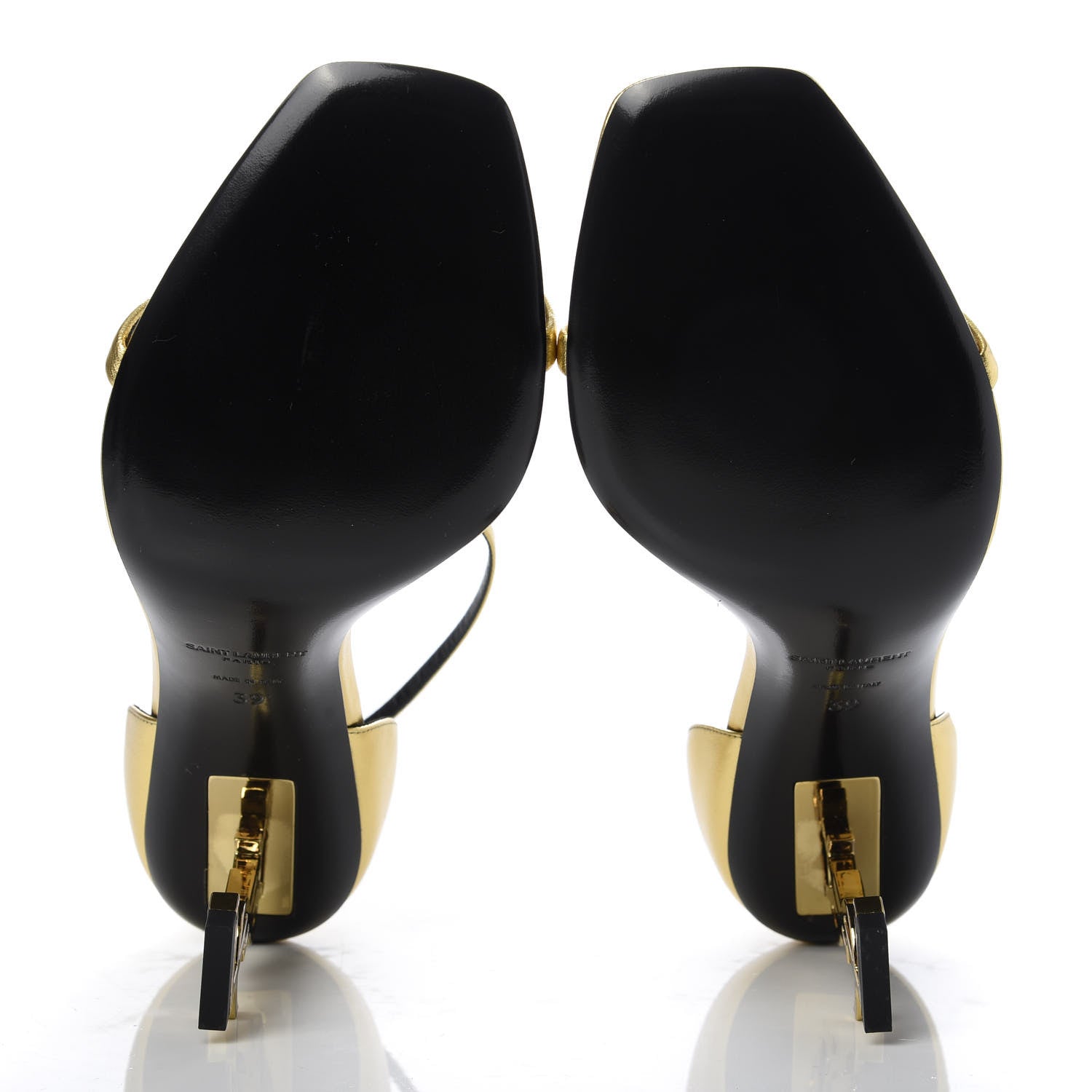 Saint Laurent Calfskin Opyum Sandals 39 Oro 5 of 10