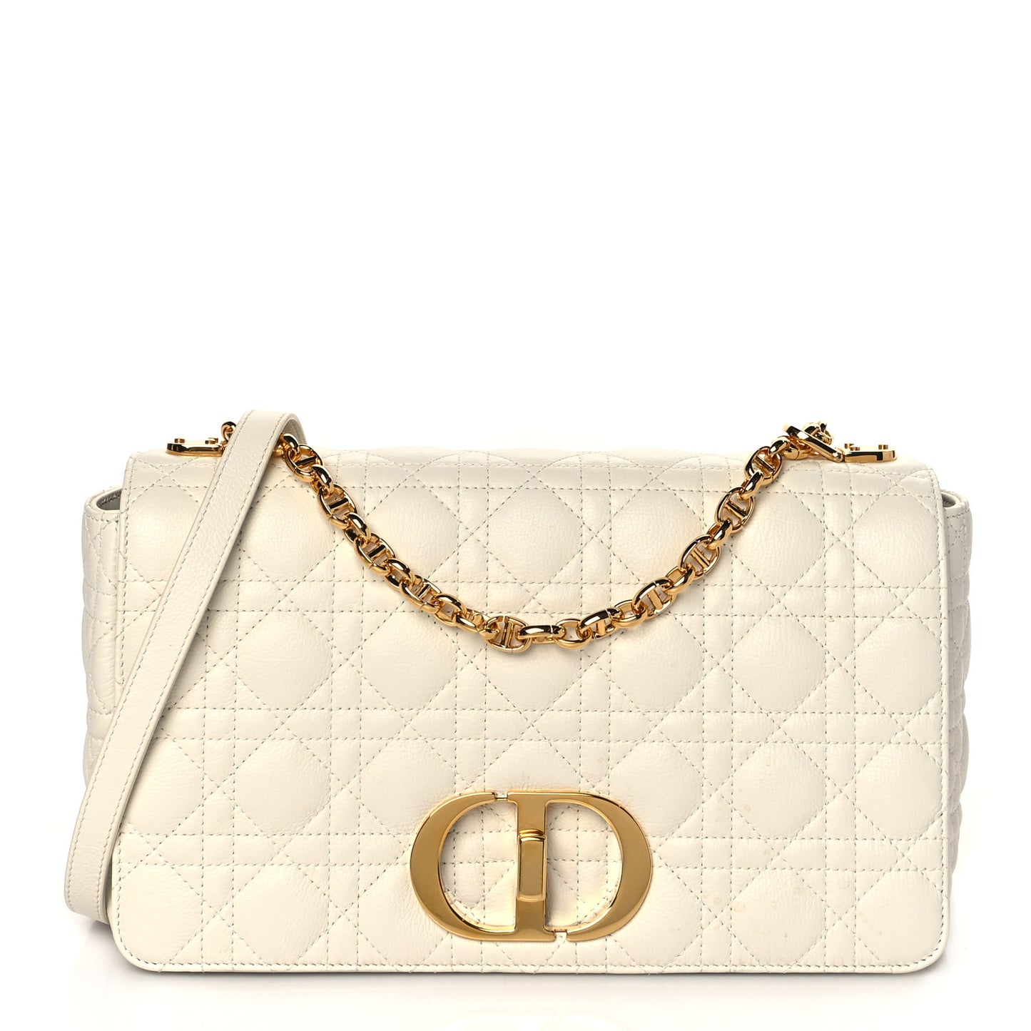 Lambskin Cannage Large Caro Bag Ivory