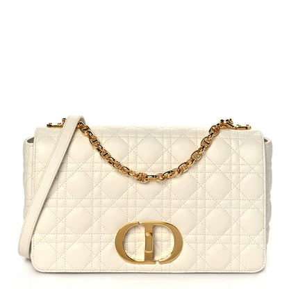 Christian Dior Lambskin Cannage Large Caro Bag Ivory 1 of 11