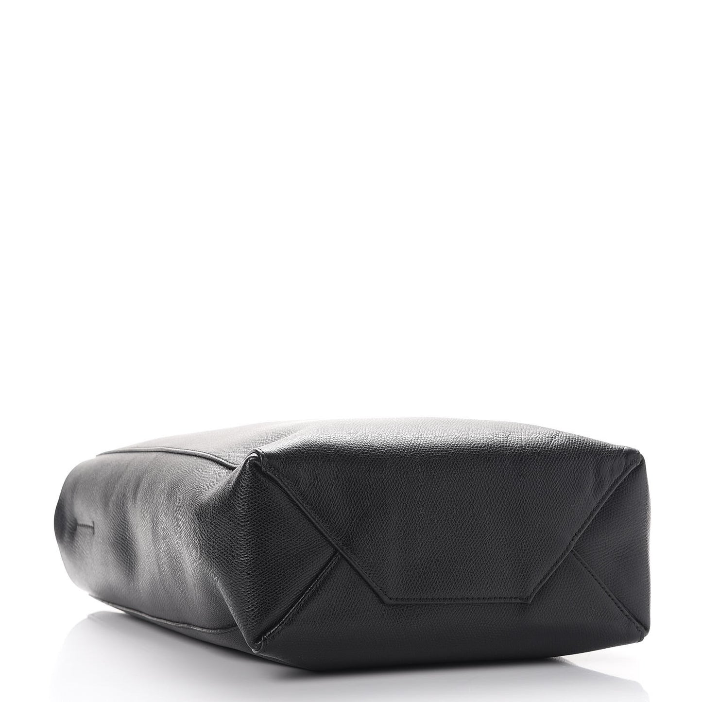 Grained Calfskin Small Vertical Cabas Black