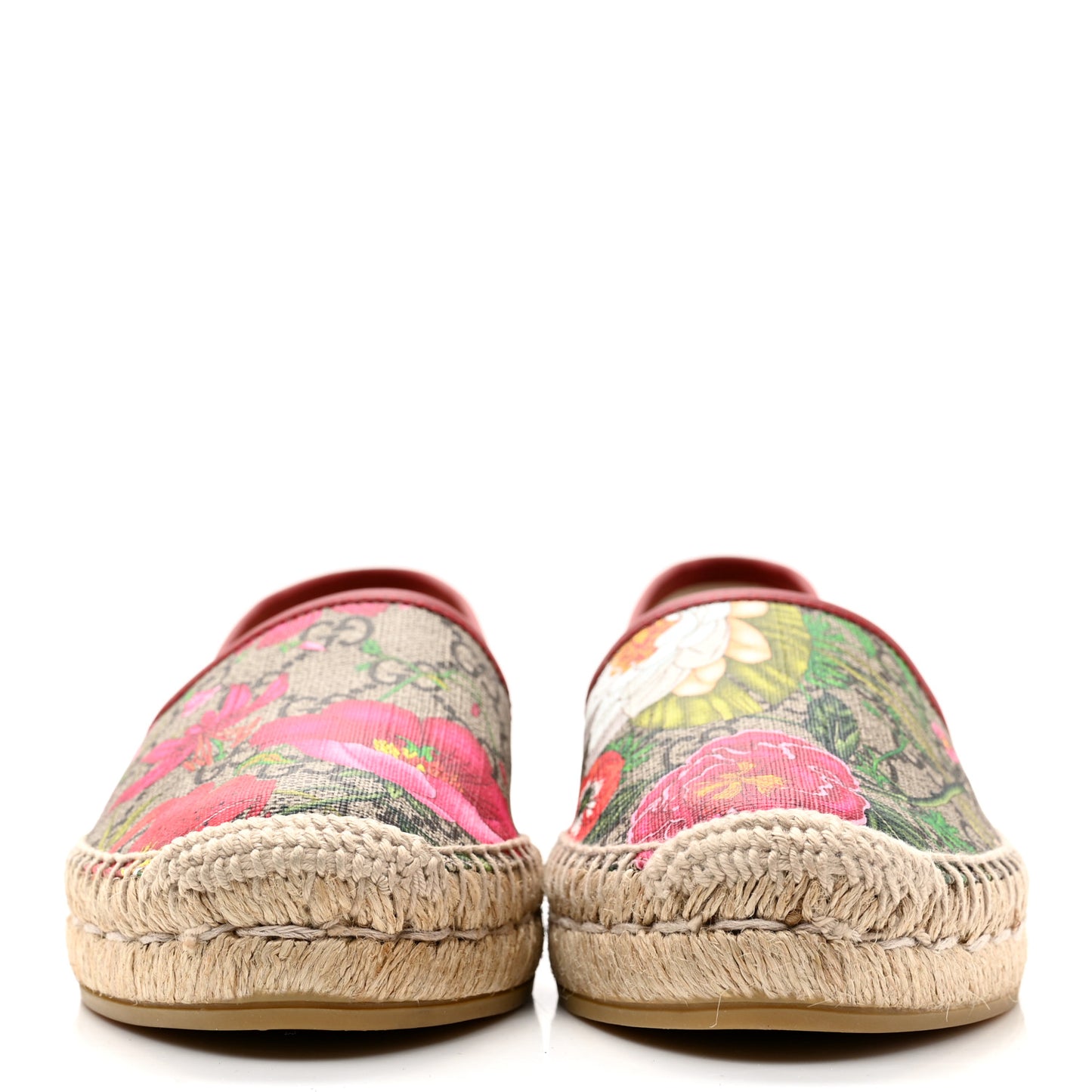 GG Supreme Monogram Blooms Espadrilles 36 Beige Multicolor Dry Rose