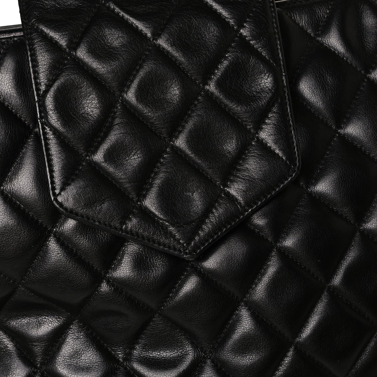 Chanel Lambskin Quilted Shopping Tote Black 12 of 18