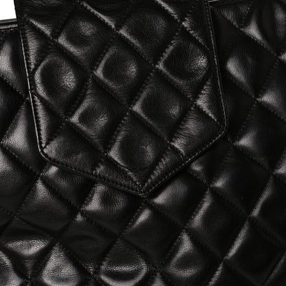Chanel Lambskin Quilted Shopping Tote Black 12 of 18