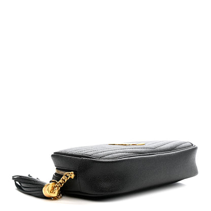 Saint Laurent Grain De Poudre Matelasse Monogram Mini Lou Camera Bag Black 4 of 11