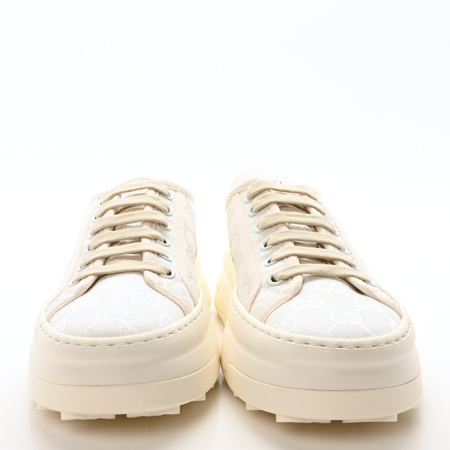 Gucci GG Monogram Womens 1977 Tennis Platform 52mm Sneakers 37 Great White Mystic White 3 of 9