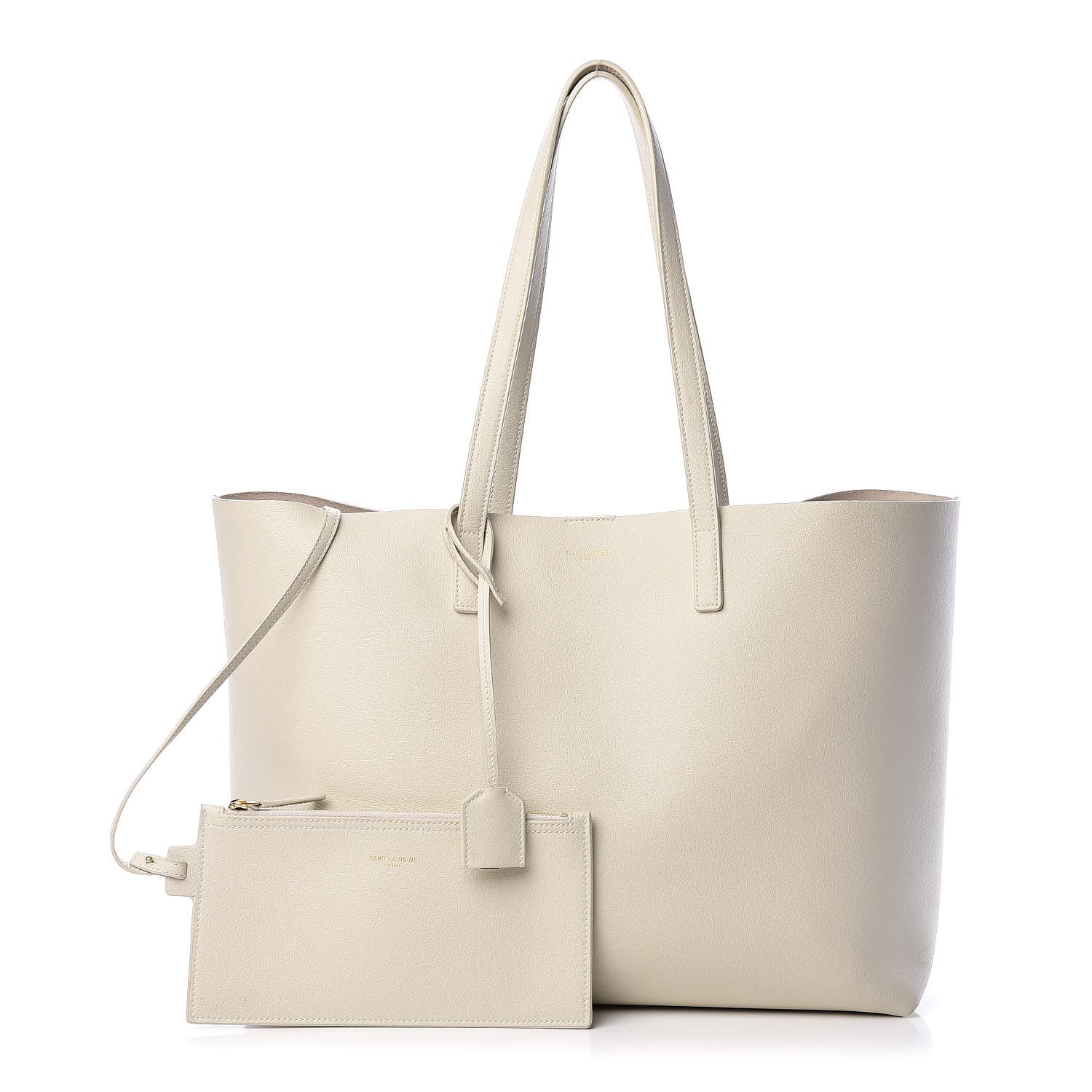 Saint Laurent Calfskin Large Shopping Tote Porcellana 1 of 22