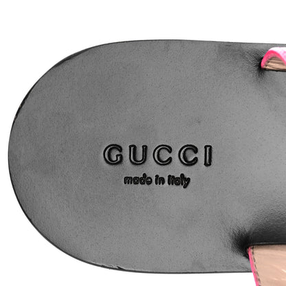 Gucci Calfskin GG Marmont Thong Sandals 37.5 Fuxia Fluo 9 of 9