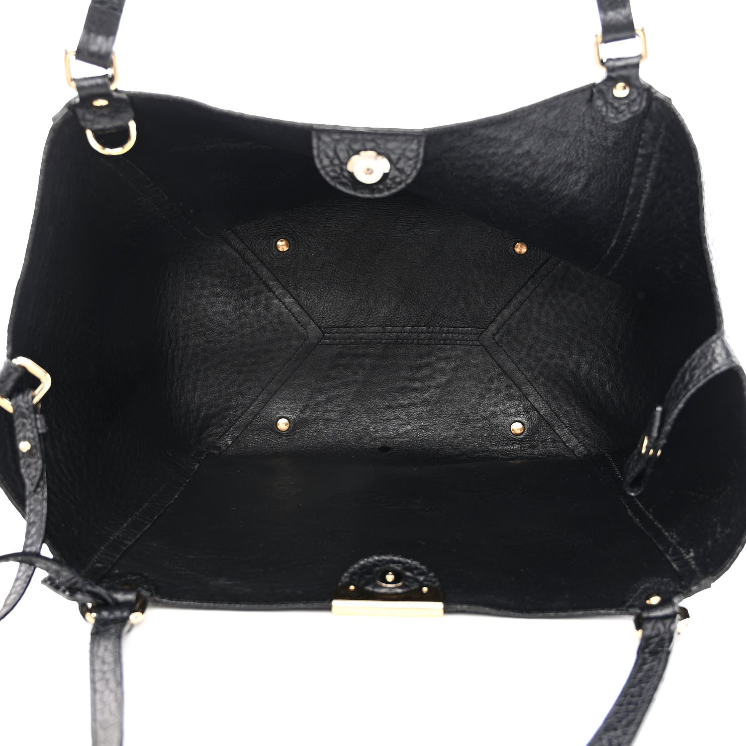 Burberry Signature Grain Calfskin Check Embossed Small Canterbury Tote Black 6 of 17