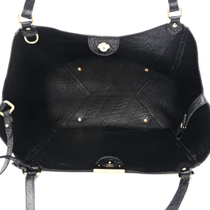 Burberry Signature Grain Calfskin Check Embossed Small Canterbury Tote Black 6 of 17