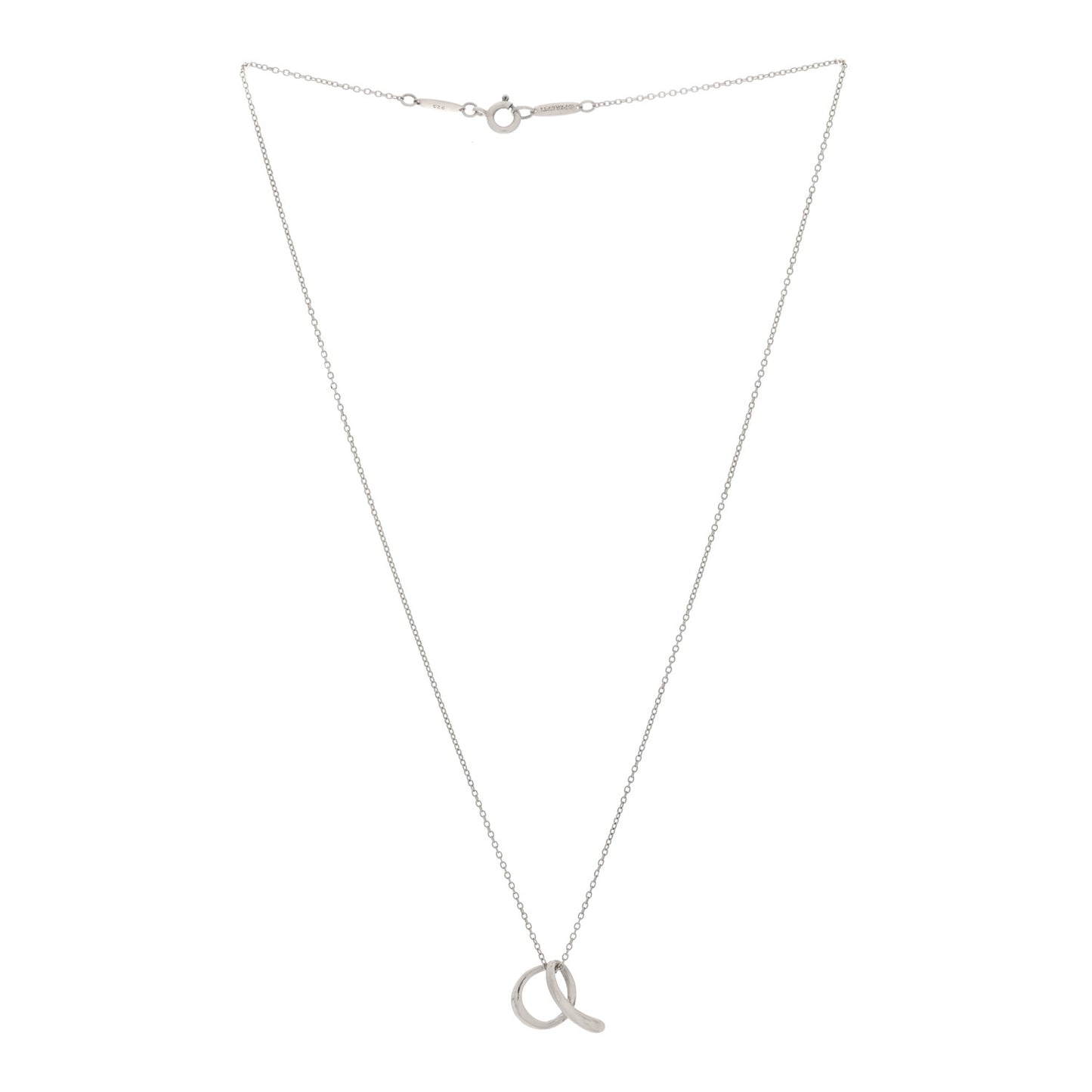 Sterling Silver Elsa Peretti Letter A Pendant Necklace