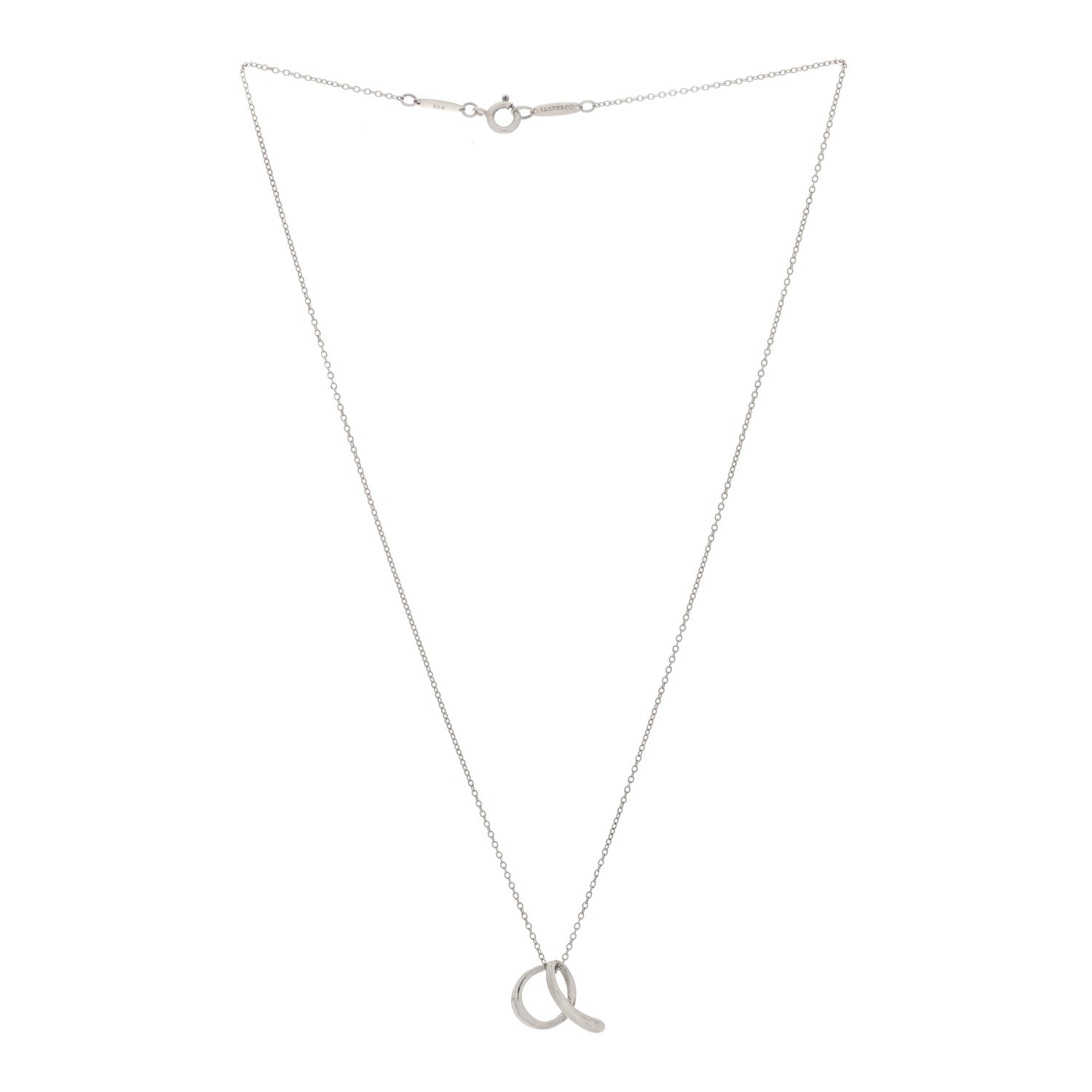 Tiffany Sterling Silver Elsa Peretti Letter A Pendant Necklace 3 of 7