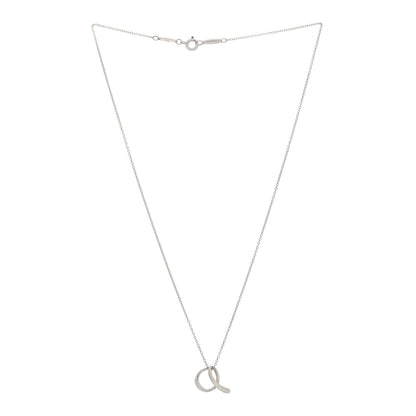 Tiffany Sterling Silver Elsa Peretti Letter A Pendant Necklace 3 of 7