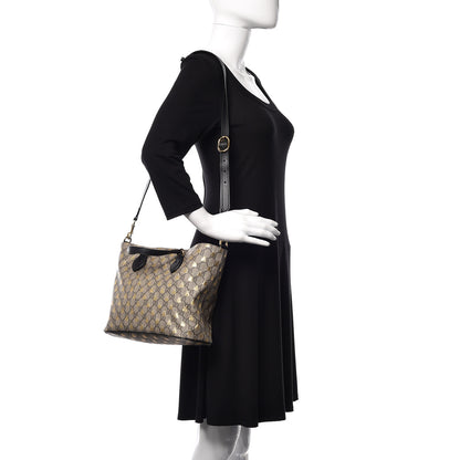 Gucci Soft GG Supreme Monogram Bees Small Crossbody Tote Beige Oro Black 2 of 9