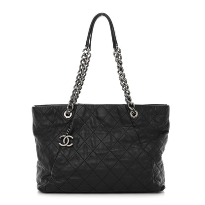 Chanel Calfskin Quilted Large Coco Pleats Tote Black 1 of 14