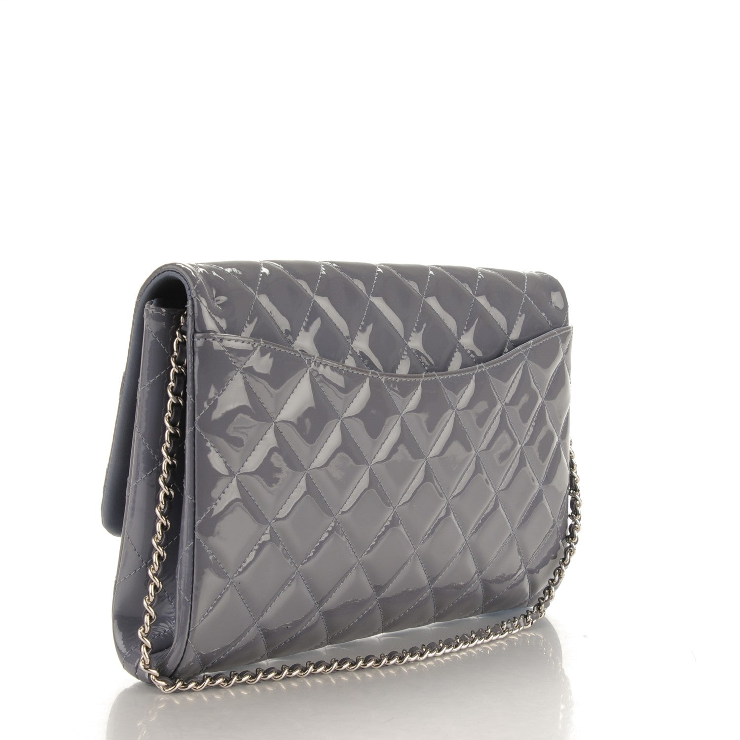 Chanel Patent Quilted Clutch with Chain Flap Lavender 3 of 7