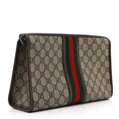 Gucci GG Supreme Monogram Web Ophidia GG Toiletry Case Beige New Acero 3 of 9