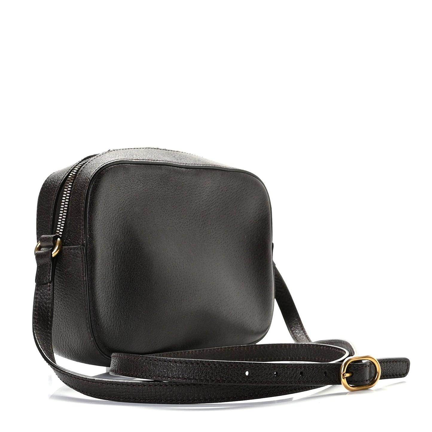 Textured Calfskin Web Small Webby Bee Shoulder Bag Brown Coffee