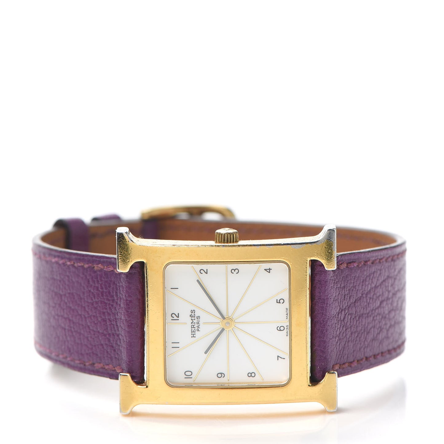 Stainless Steel Chevre Mysore 26mm Heure H Hour Quartz Watch Cyclamen