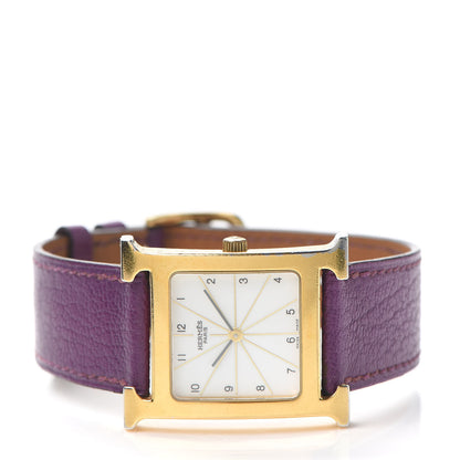 Hermes Stainless Steel Chevre Mysore 26mm Heure H Hour Quartz Watch Cyclamen 2 of 5