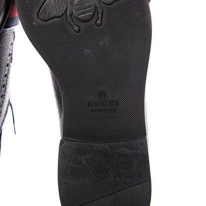 Gucci Pebbled Calfskin Dionysus Web Mens Martins Shoes 8 Black 6 of 12