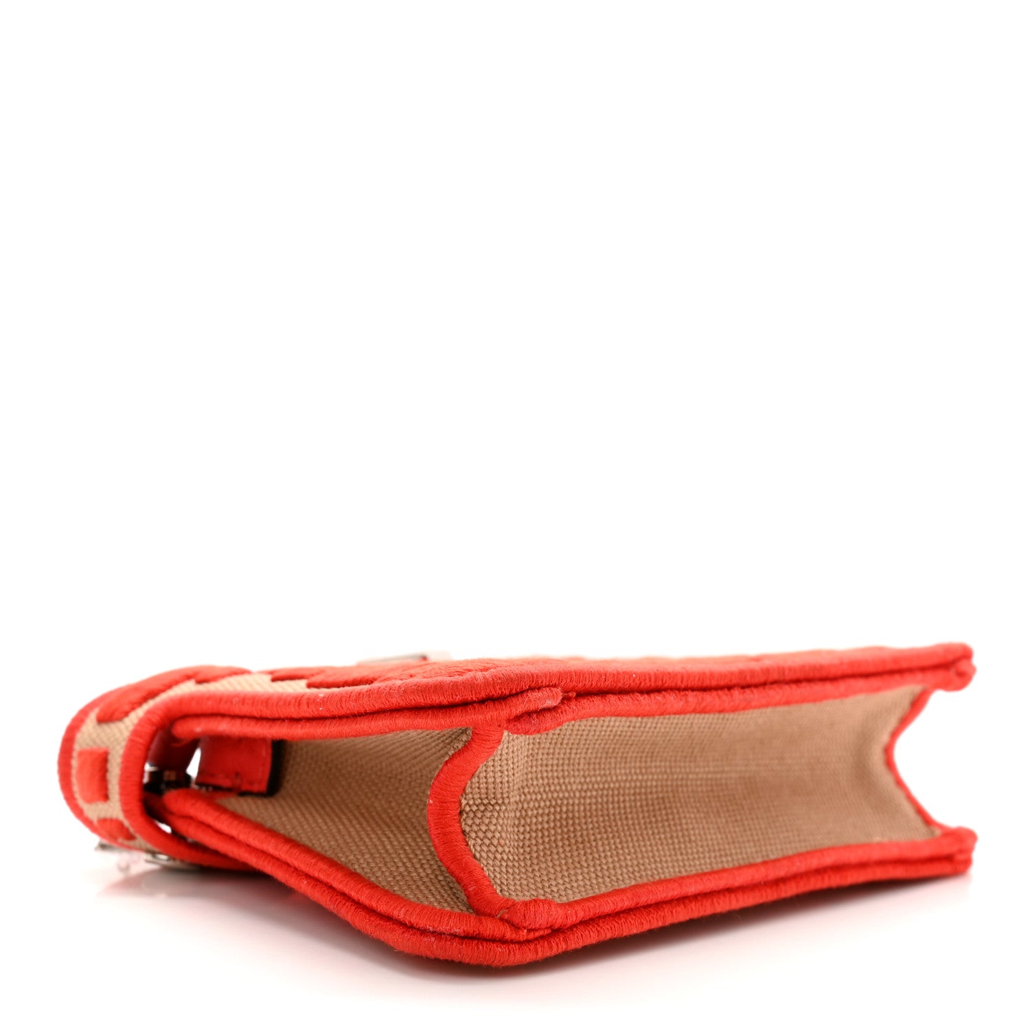 Fendi Canvas Vitello Volanato FF Embroidered Pico Peekaboo Charm Sand Tulipano 4 of 10