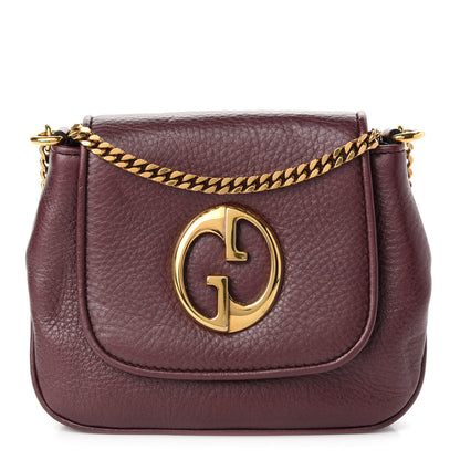 Gucci Metallic Pebbled Calfskin Small 1973 Chain Shoulder Bag Classic Burgundy 1 of 10