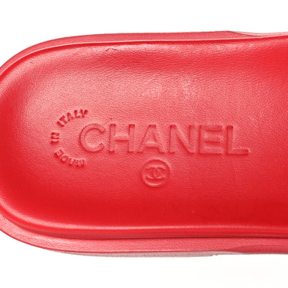 Chanel Patent CC Slide Sandals 40 Red 6 of 7