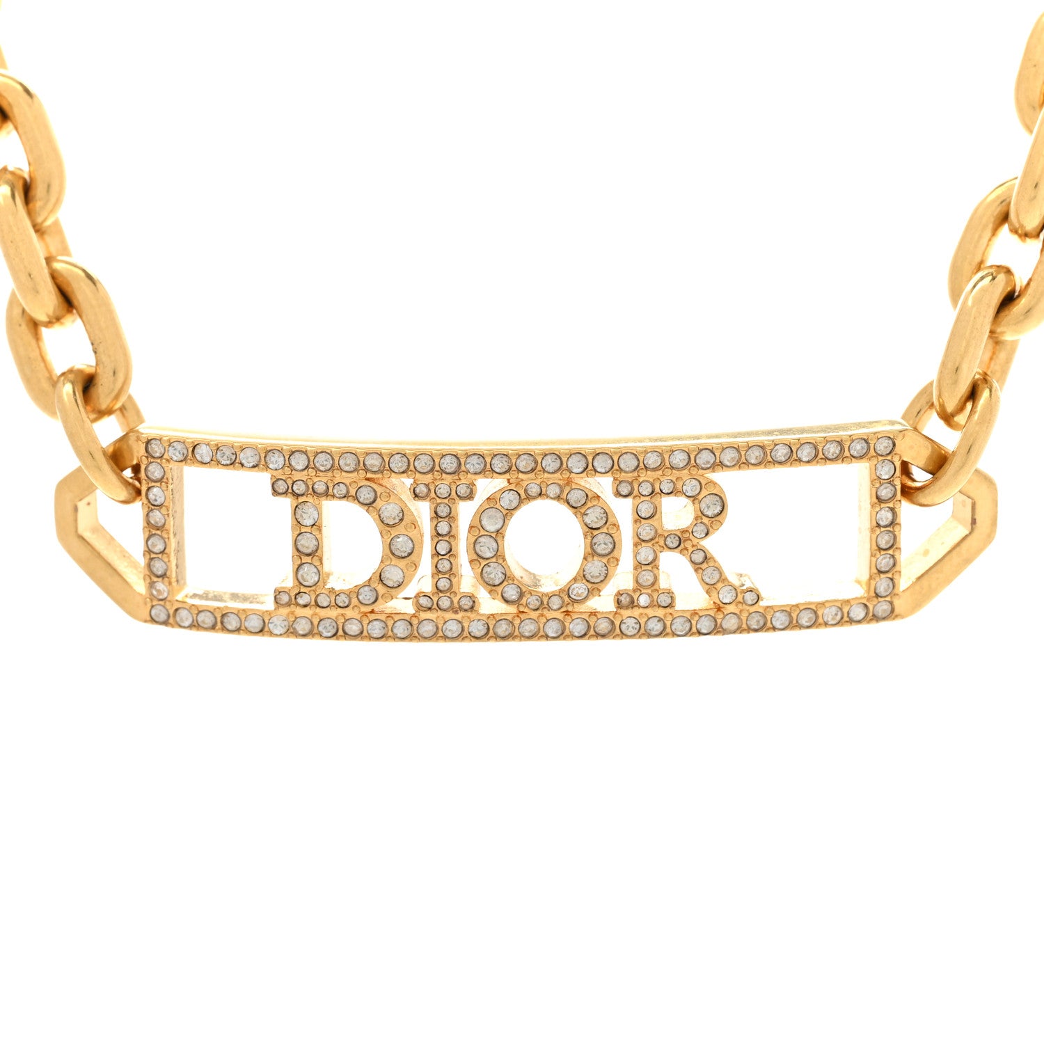 Christian Dior Metal Crystal Dio(r)evolution Choker Necklace Gold 4 of 7