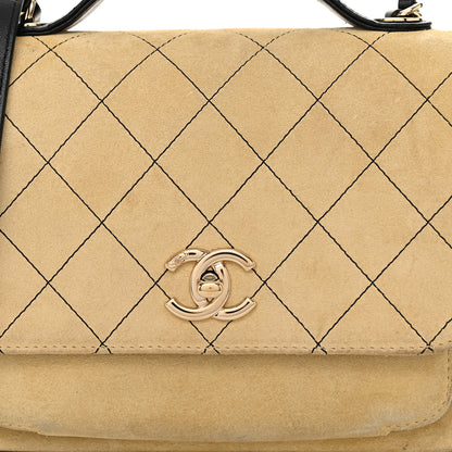 Chanel Suede Calfskin Small Business Affinity Flap Beige 8 of 12
