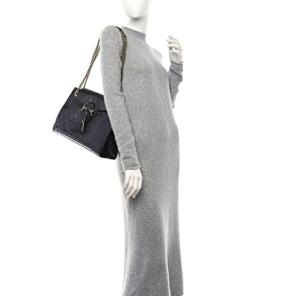 Gucci Shine Guccissima Large Emily Chain Shoulder Bag Melanzana 2 of 15