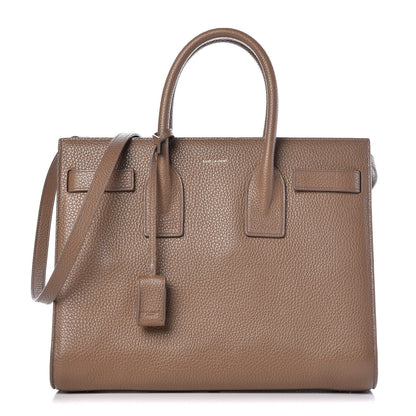 Saint Laurent Grained Calfskin Small Sac De Jour Taupe 1 of 9